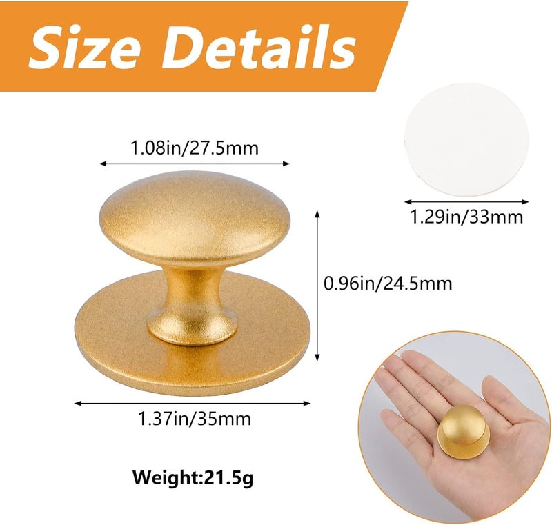 MOROBOR Adhesive Cabinet Knobs  4pcs Self-Stick Instant Kitchen Cabinet Knobs Drawer Pulls Stainless Steel Drawer Knobs for Windows  Wardrobes  Cabinets  Drawers (Matter Gold) - Image 2